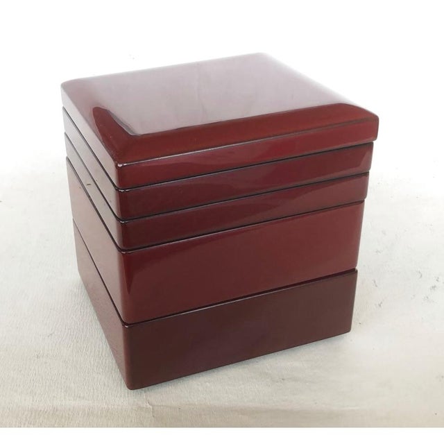 木製重箱 27センチ 二段重線古代朱 木製重箱 27センチ 二段重線古代朱